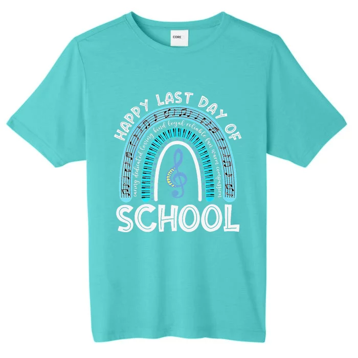 Happy Last Day Of School Music Teacher Student Rainbow Gift ChromaSoft Performance T-Shirt