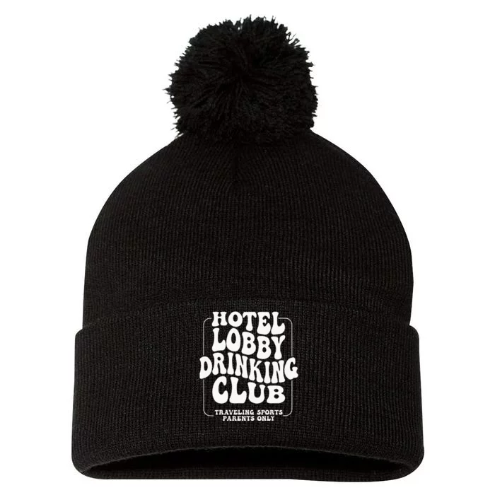 Hotel Lobby Drinking Club Traveling Tournament Pom Pom 12in Knit Beanie