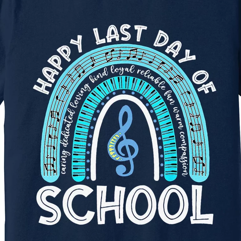 Happy Last Day Of School Music Teacher Student Rainbow Premium T-Shirt