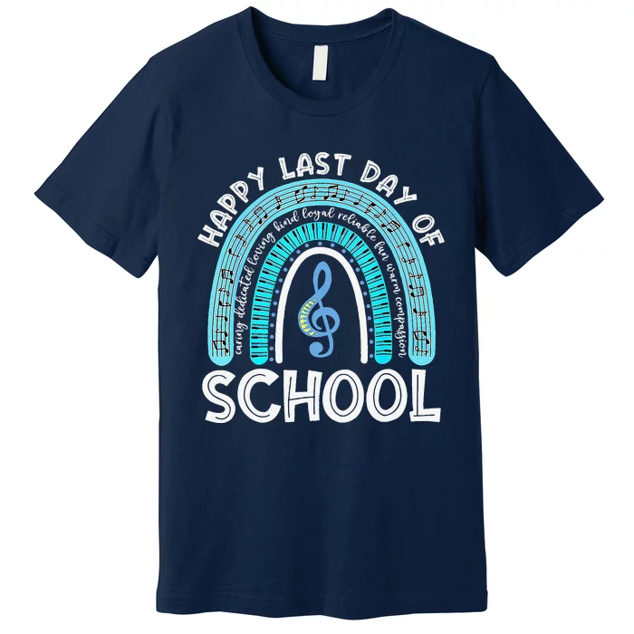 Happy Last Day Of School Music Teacher Student Rainbow Premium T-Shirt