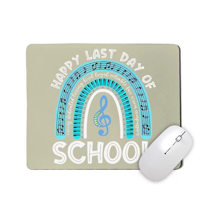 Happy Last Day Of School Music Teacher Student Rainbow Mousepad