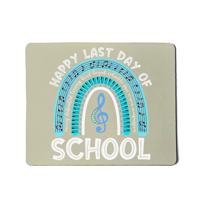 Happy Last Day Of School Music Teacher Student Rainbow Mousepad