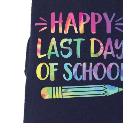 Happy Last Day Of School Tie Dye Cool Teacher Hello Summer Doggie 3-End Fleece Hoodie