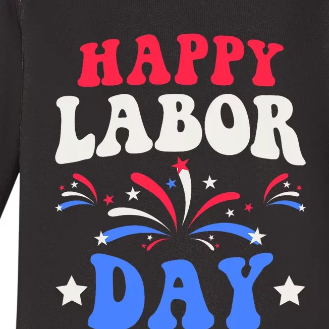 Happy Labor Day Baby Long Sleeve Bodysuit