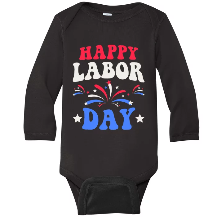 Happy Labor Day Baby Long Sleeve Bodysuit