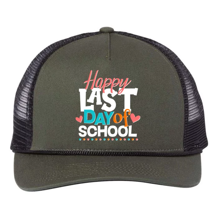 Happy Last Day Of School Retro Rope Trucker Hat Cap