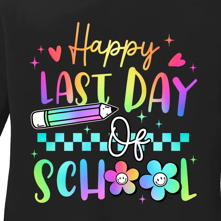 Happy Last Day Of School Teacher Ladies Long Sleeve Shirt