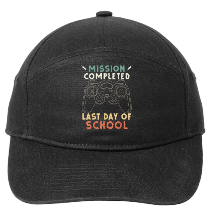 Happy Last Day Of School Gamer End Of The School Year Gaming 7-Panel Snapback Hat