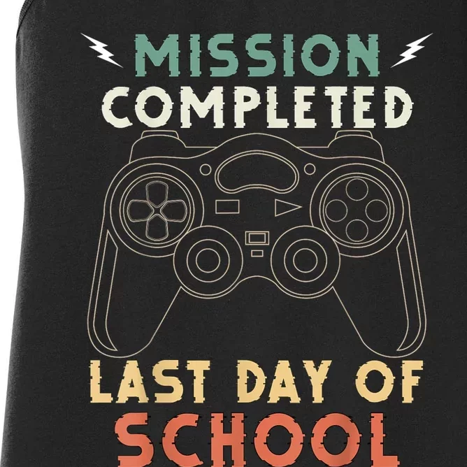 Happy Last Day Of School Gamer End Of The School Year Gaming Women's Racerback Tank