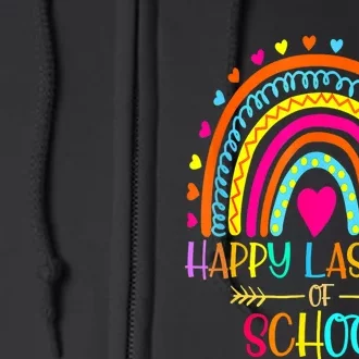 Happy Last Day Of School Teacher Student Graduation Rainbow Full Zip Hoodie