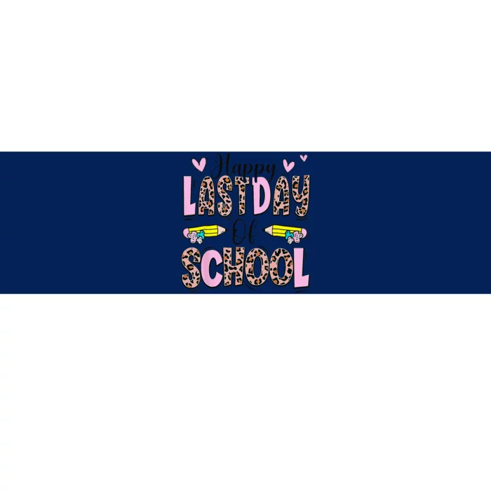 Happy Last Day Of School Pink Leopard Teacher Graduation Gift Bumper Sticker