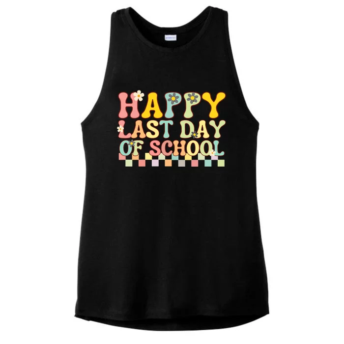 Happy Last Day Of School Teacher Grad Hello Summer Gift Ladies Tri-Blend Wicking Tank