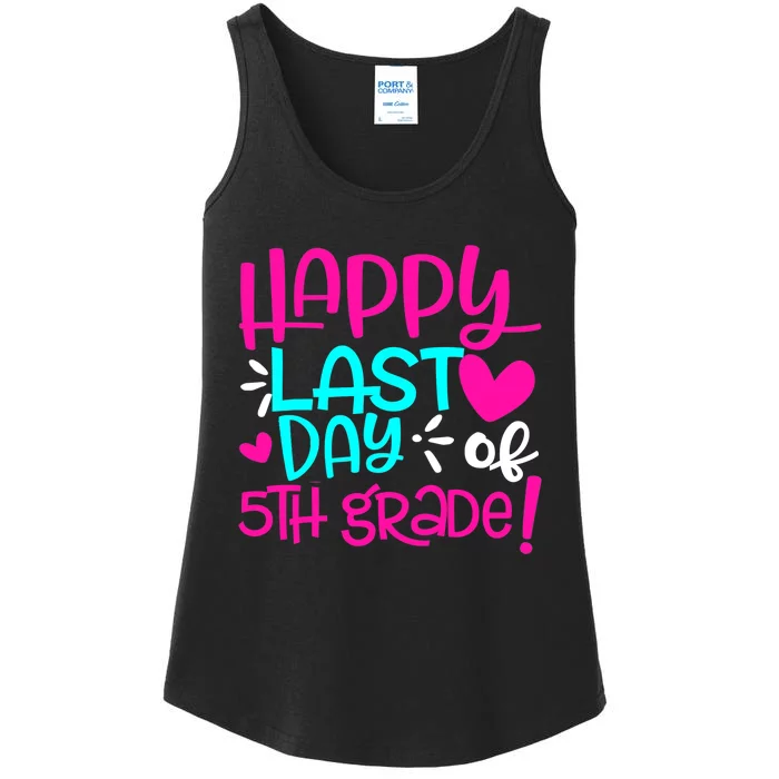 Happy Last Day of Fifth 5th Grade Teacher Student Graduation Ladies Essential Tank