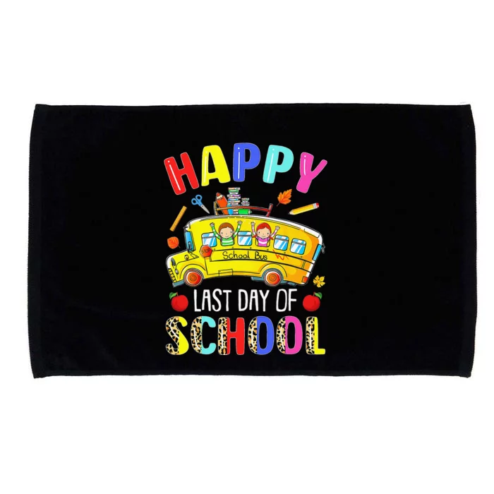 Happy Last Day Of School Bus Driver Off Duty Student Teacher Microfiber Hand Towel