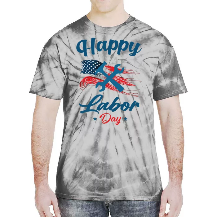 Happy Labor Day American Flag Holiday US Worker Tie-Dye T-Shirt