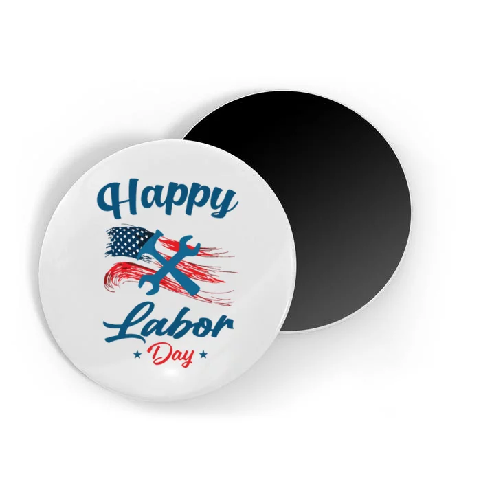 Happy Labor Day American Flag Holiday US Worker Magnet