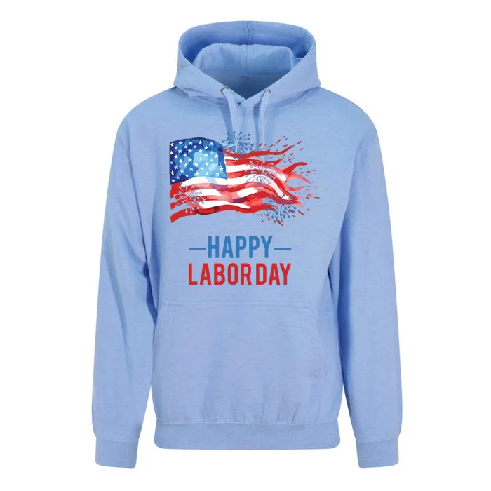 Happy Labor Day Fireworks And American Flag Labor Patriotic Unisex Surf Hoodie