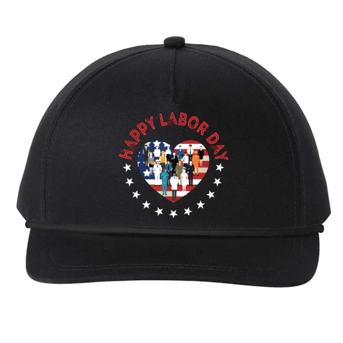 Happy Labor Day For All Workers Patriotic Labors Day Snapback Five-Panel Rope Hat