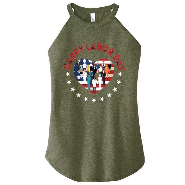 Happy Labor Day For All Workers Patriotic Labors Day Women’s Perfect Tri Rocker Tank