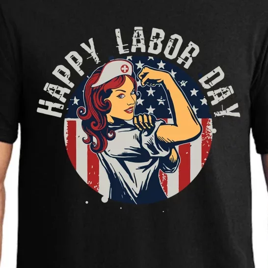 Happy Labor Day For Proud Patriotic Strong Registered Nurses Pajama Set