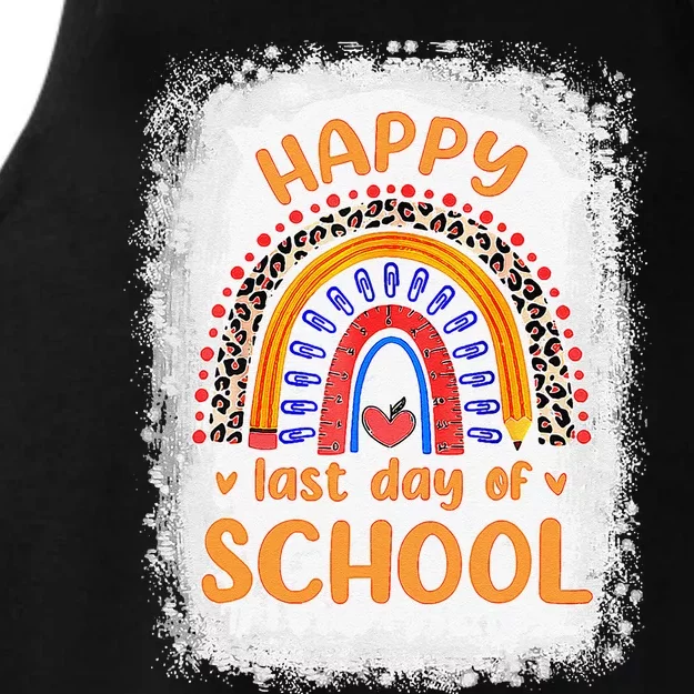 Happy Last Day Of School Rainbow Funny Summer Vacation Ladies Tri-Blend Wicking Tank