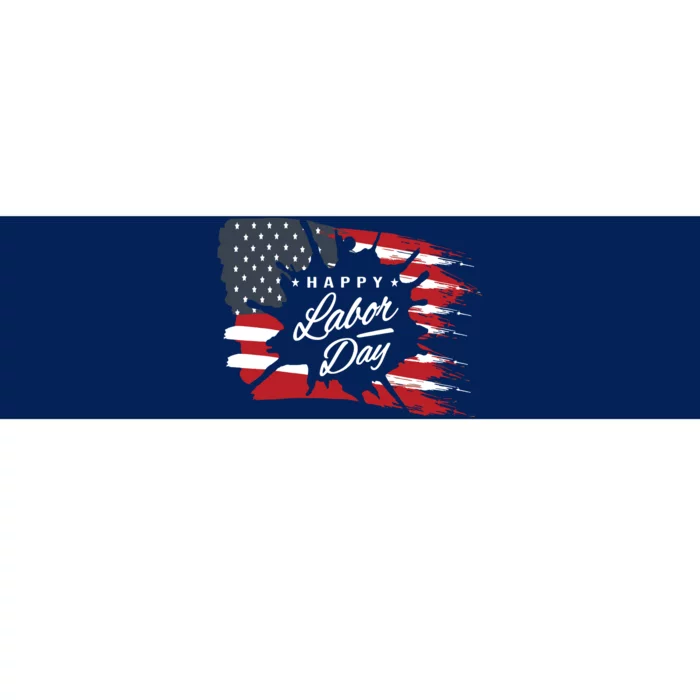 Happy Labor Day Gift American Flag Bumper Sticker