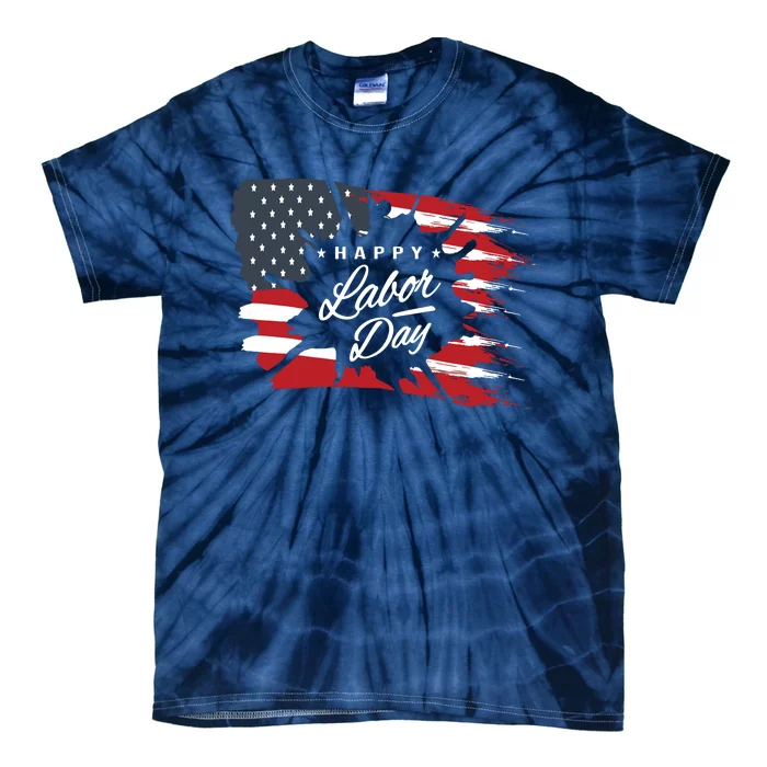 Happy Labor Day Gift American Flag Tie-Dye T-Shirt