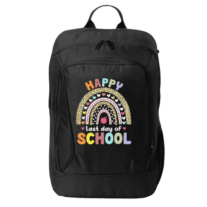 Happy Last Day Of School Rainbow Leopard Teacher Student City Backpack