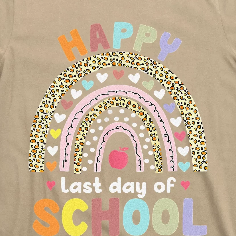 Happy Last Day Of School Rainbow Leopard Teacher Student T-Shirt