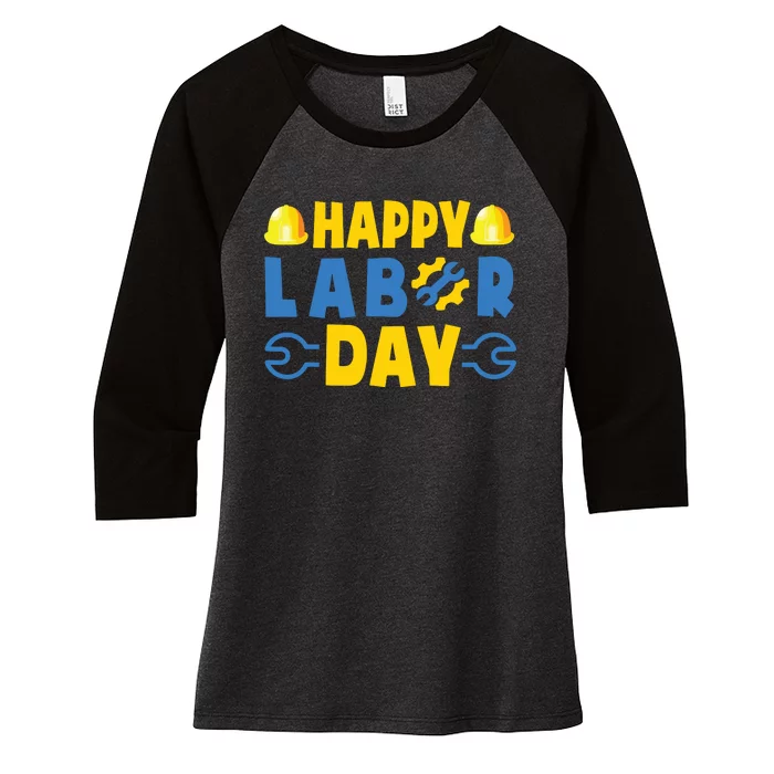 Happy Labor Day Shirts American US Happy Labor Day Women's Tri-Blend 3/4-Sleeve Raglan Shirt