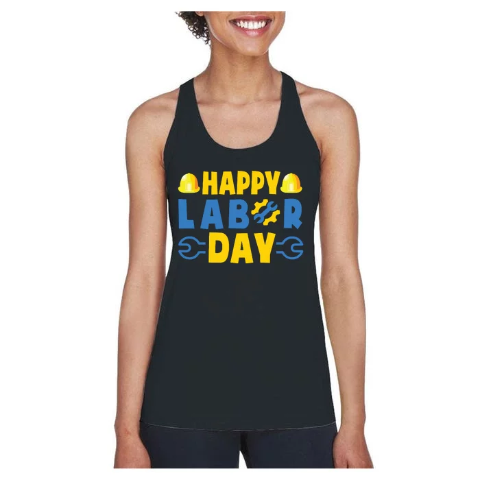 Happy Labor Day Shirts American US Happy Labor Day Women's Racerback Tank