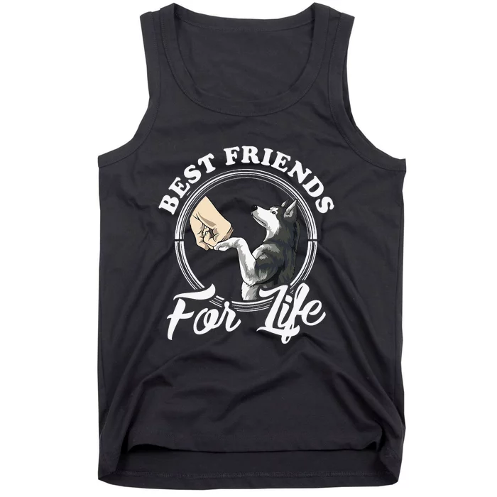 Husky Lovers Design Best Friends For Life Funny Husky Tank Top