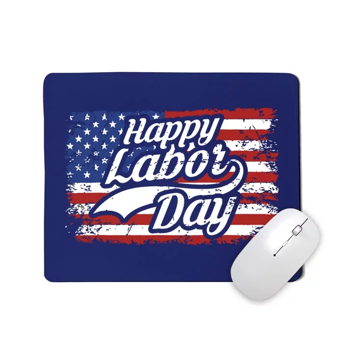 Happy Labor Day Shirts For Labor Day Retro US Flag Mousepad