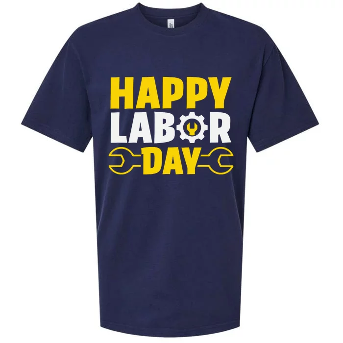 Happy Labor Day Celebration Graphic Sueded Cloud Jersey T-Shirt