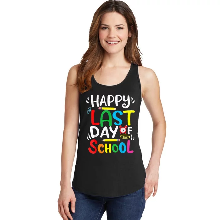 Happy Last Day Of School Last Day Of School Teacher Student Ladies Essential Tank