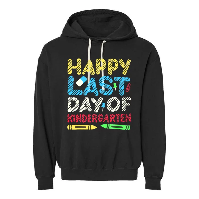 Happy Last Day Of Kindergarten Graduation 2024 Student Garment-Dyed Fleece Hoodie