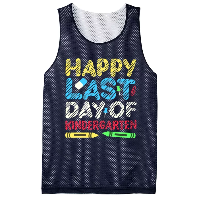 Happy Last Day Of Kindergarten Graduation 2024 Student Mesh Reversible Basketball Jersey Tank