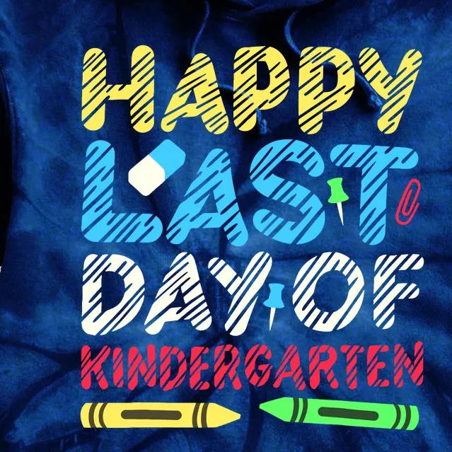 Happy Last Day Of Kindergarten Graduation 2024 Student Tie Dye Hoodie