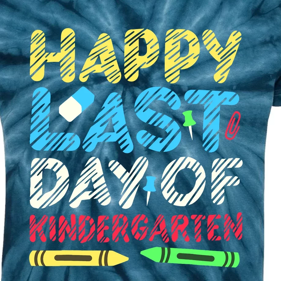 Happy Last Day Of Kindergarten Graduation 2024 Student Kids Tie-Dye T-Shirt