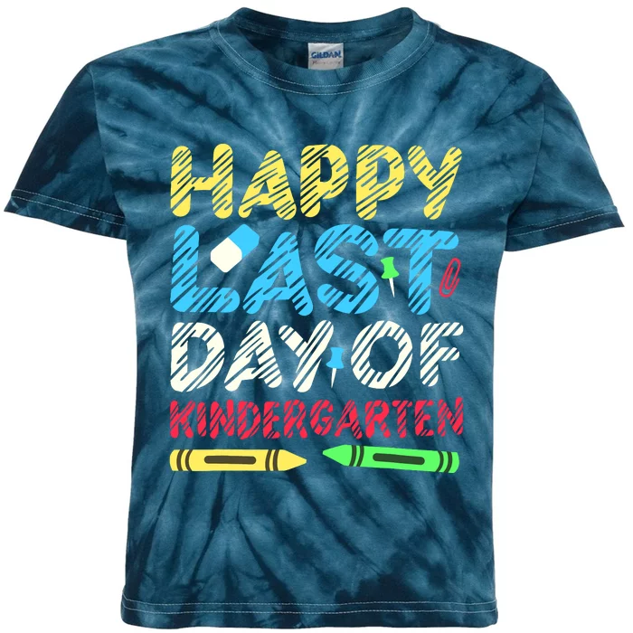 Happy Last Day Of Kindergarten Graduation 2024 Student Kids Tie-Dye T-Shirt