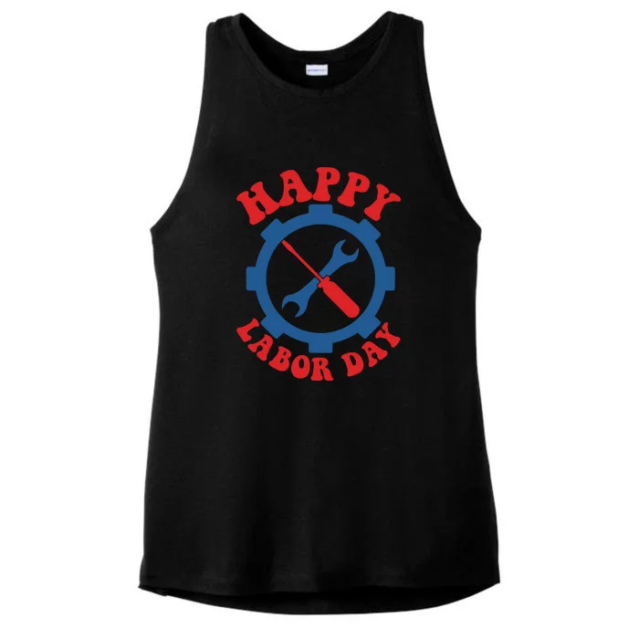 Happy Labor Day Gift Ladies Tri-Blend Wicking Tank