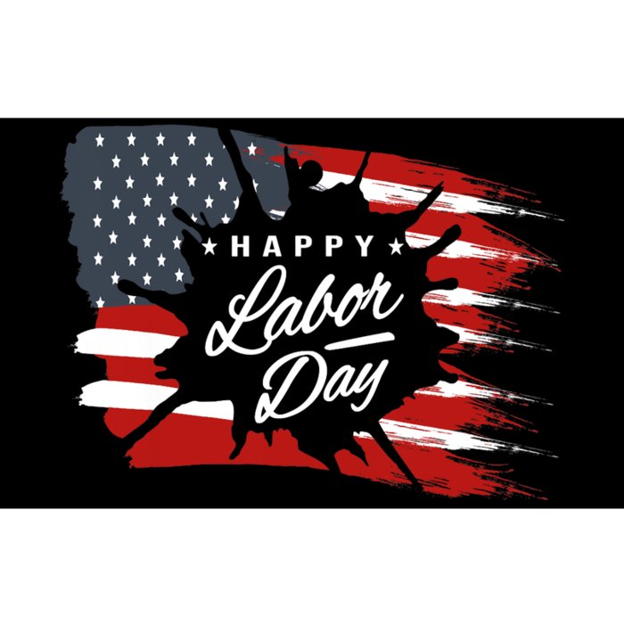 Happy Labor Day Gift American Flag Bumper Sticker