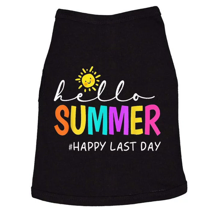 Happy Last Day Of School Teacher Student Hello Summer Gifts Doggie Tank