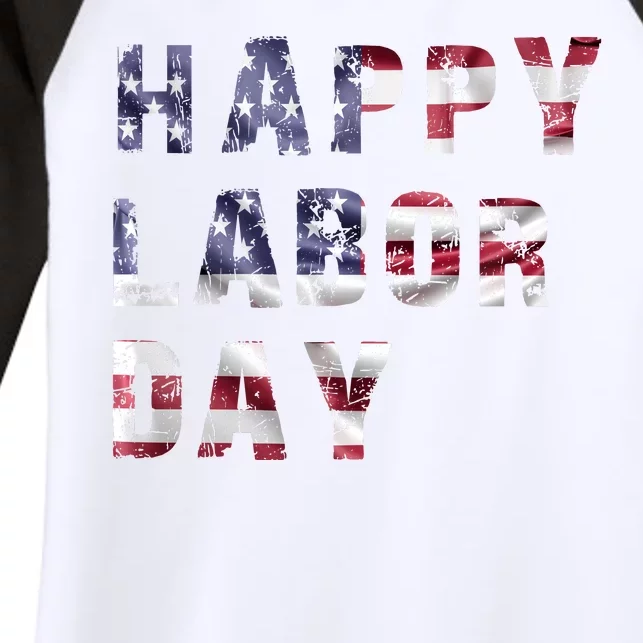 HAPPY LABOR DAY Women's Tri-Blend 3/4-Sleeve Raglan Shirt