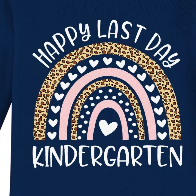 Happy Last Day Of Kindergarten Teacher Student Rainbow Baby Long Sleeve Bodysuit