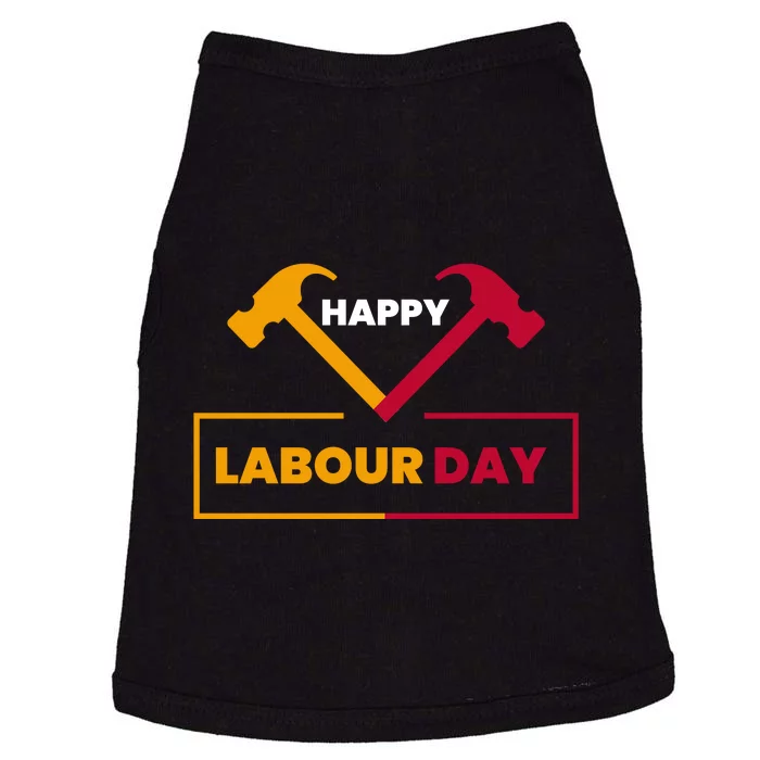 Happy Labor Day Celebration Graphic Doggie Tank