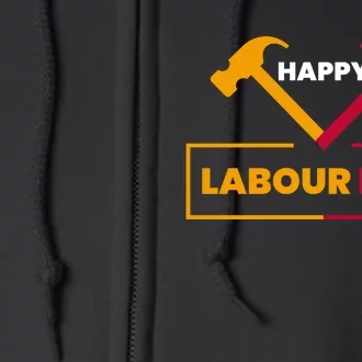 Happy Labor Day Celebration Graphic Full Zip Hoodie