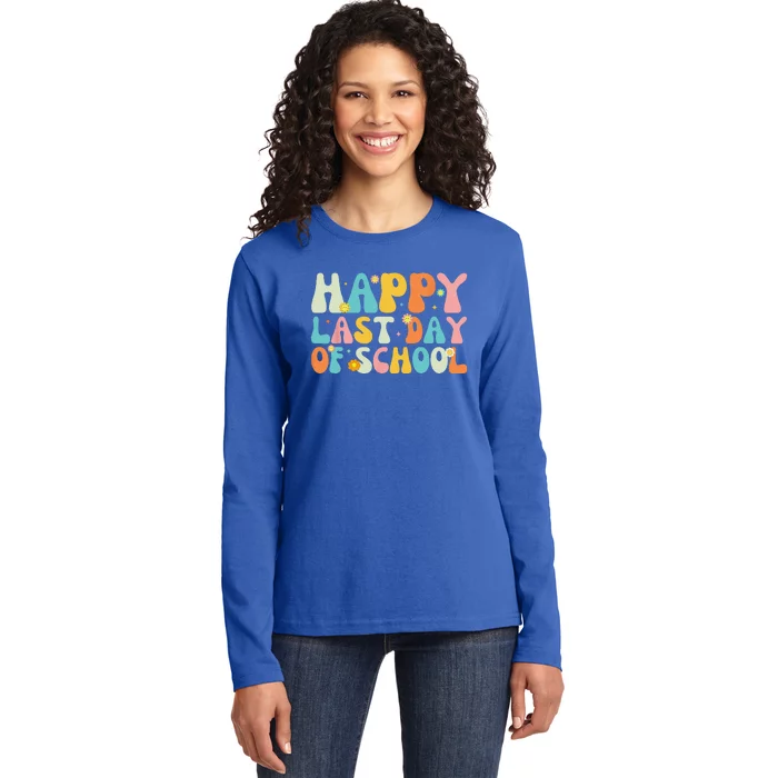 Happy Last Day Of School Teacher Student Graduation Ladies Long Sleeve Shirt