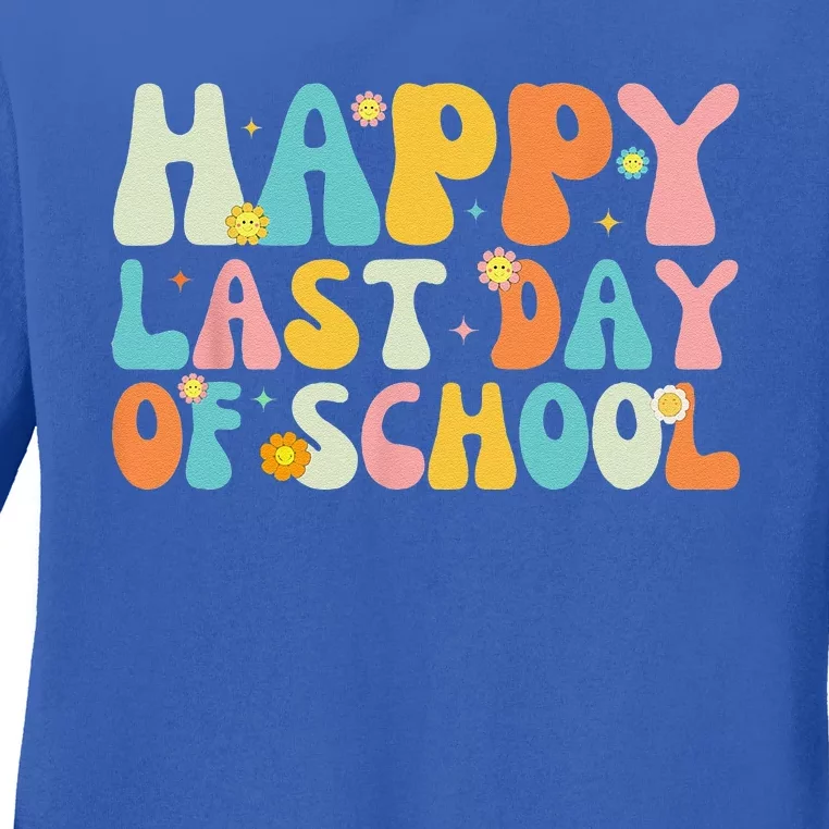 Happy Last Day Of School Teacher Student Graduation Ladies Long Sleeve Shirt