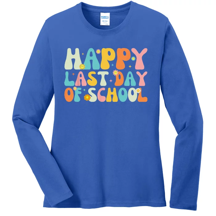 Happy Last Day Of School Teacher Student Graduation Ladies Long Sleeve Shirt